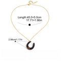 18K Stainless Steel Horseshoe U-shaped Tiger's Eye and Malachite Pendant Necklace Vera Lux