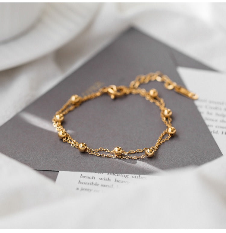 18K gold double-layer titanium steel anklet Vera Lux
