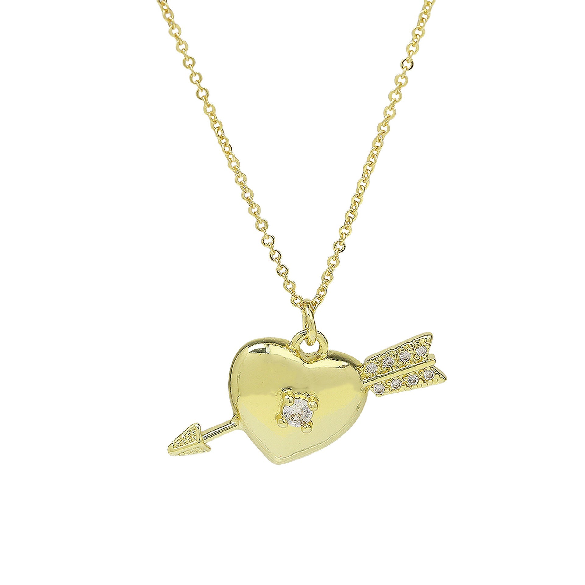 Heart-shaped Fashionable Delicate Clavicle-length Pendant Necklace Vera Lux