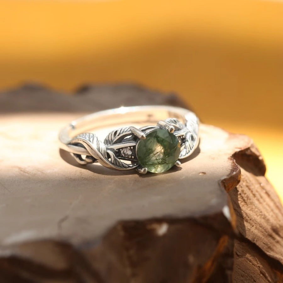 Niche Design Aquamarine Agate Ring For Women Vera Lux