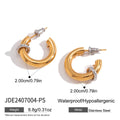 Two Tone Stainless Steel C Hoop Earrings Vera Lux