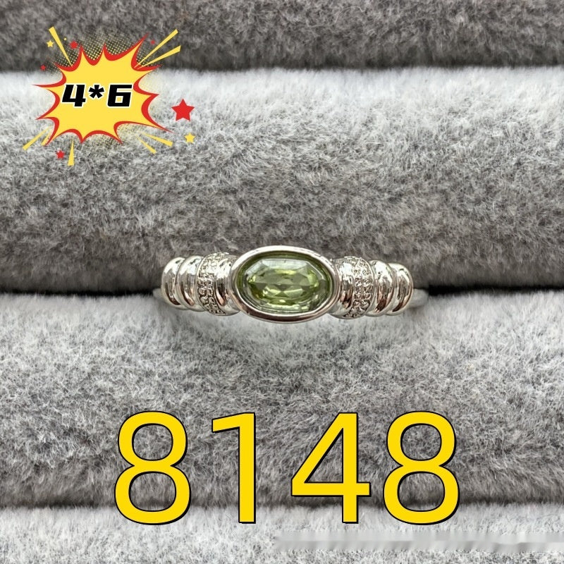 Natural Peridot Ring With A 4x6mm Pear-Cut Gemstone Vera Lux
