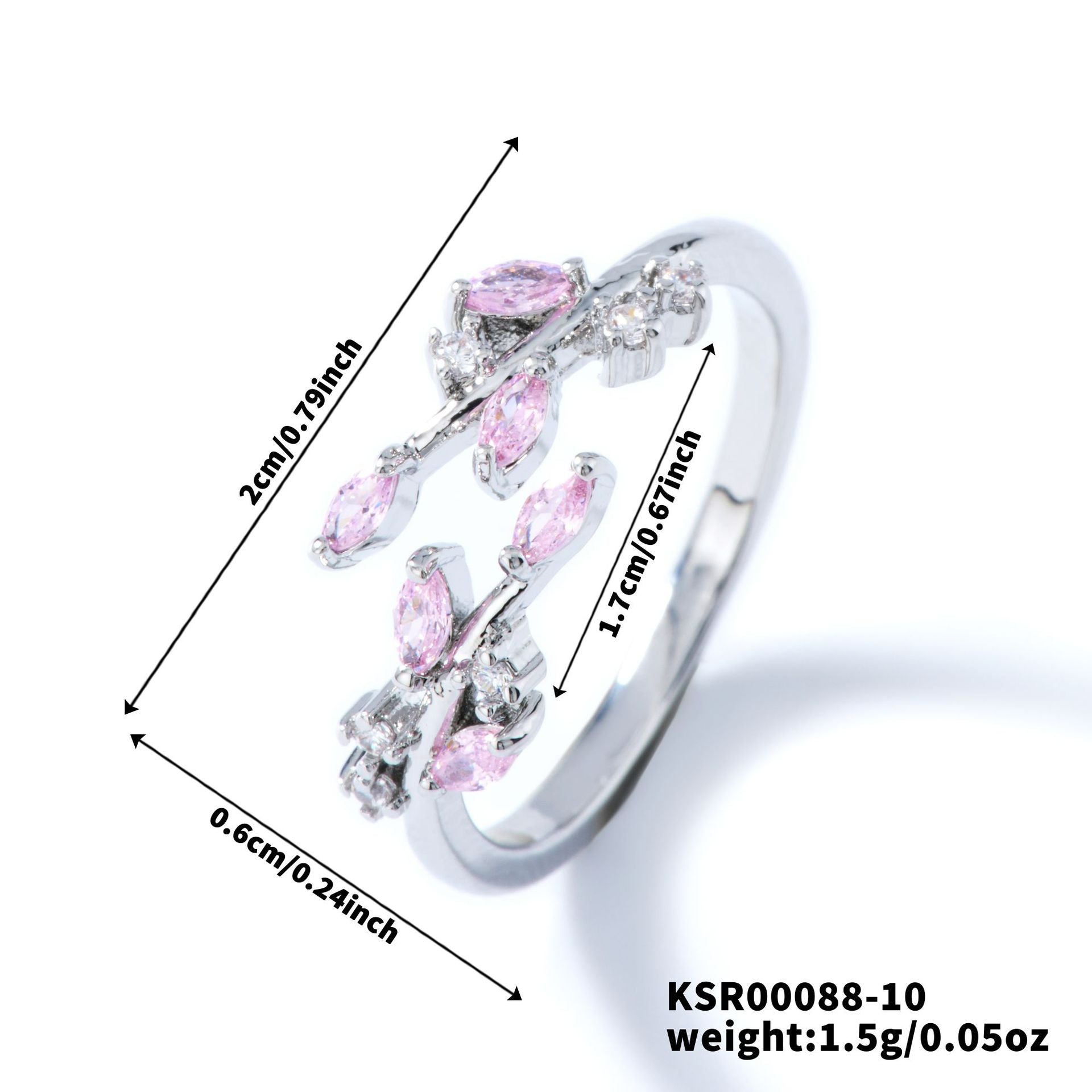 Womens Personality Leaf Ring Vera Lux
