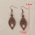 Retro-style Leaf-shaped Minimalist Ethnic-style Personalized Wooden Earrings Vera Lux