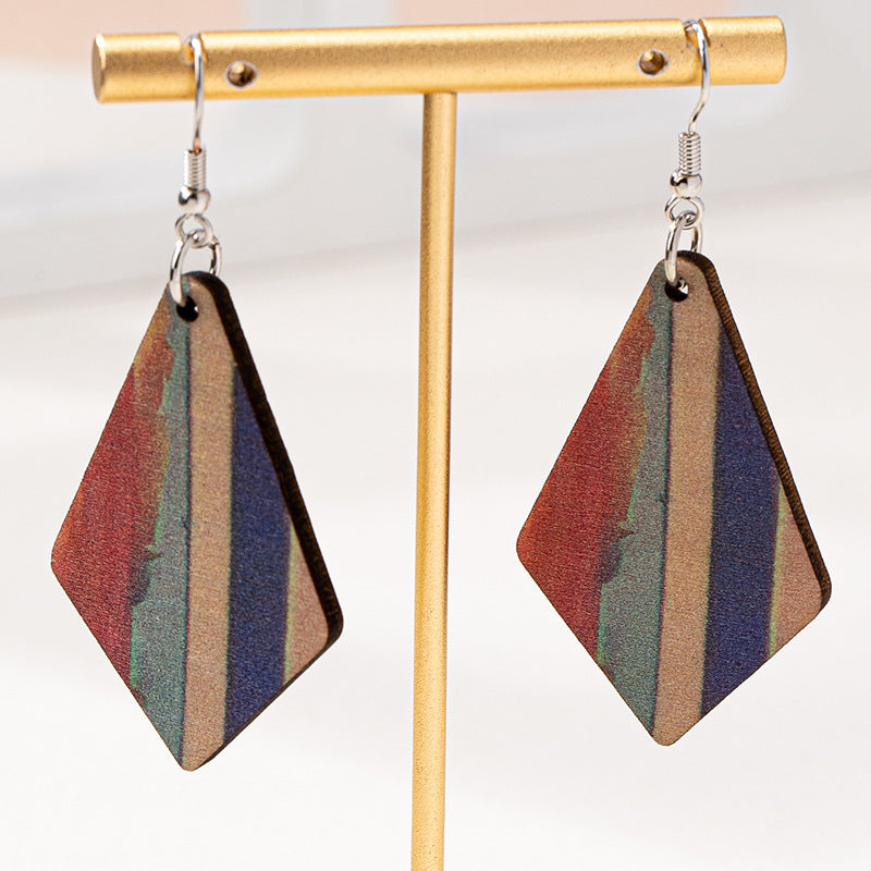 Retro Simple Diamond-Shaped Womens Earrings Vera Lux