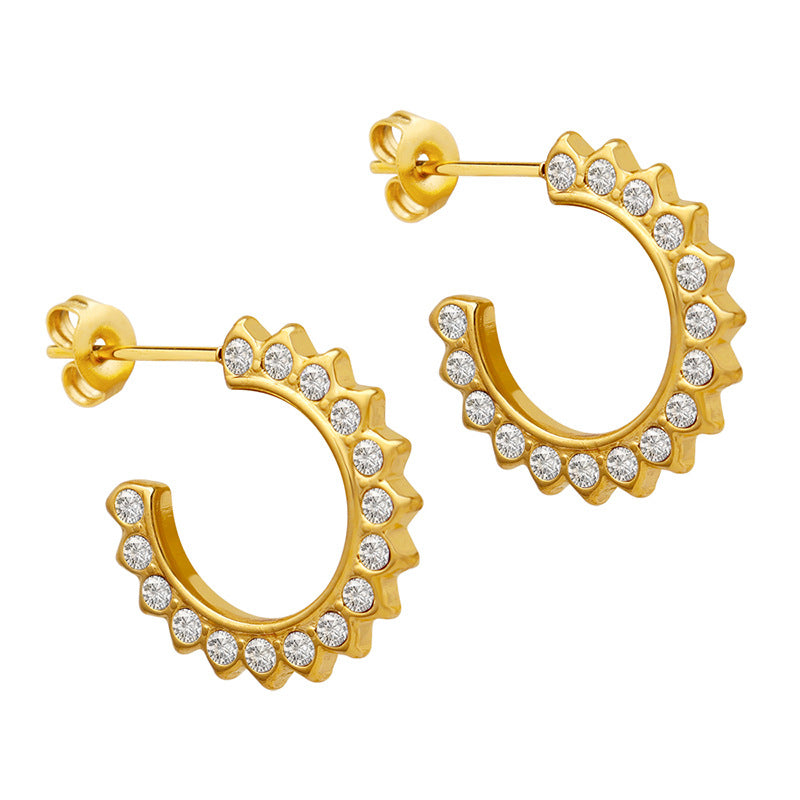 French-style Polka Dot Sunflower Earrings For Women Vera Lux