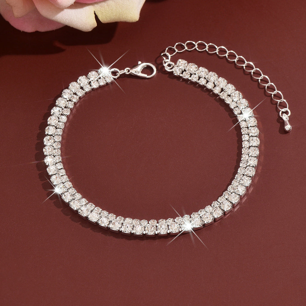 Simple Double-Layer Rhinestone Claw Foot Chain Vera Lux