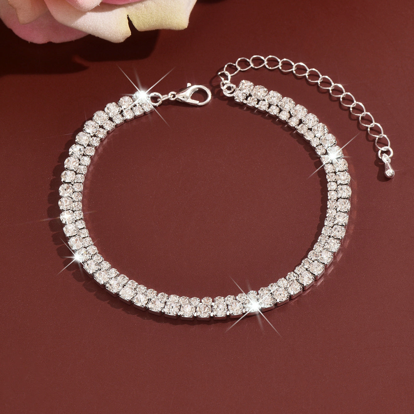 Simple Double-Layer Rhinestone Claw Foot Chain Vera Lux