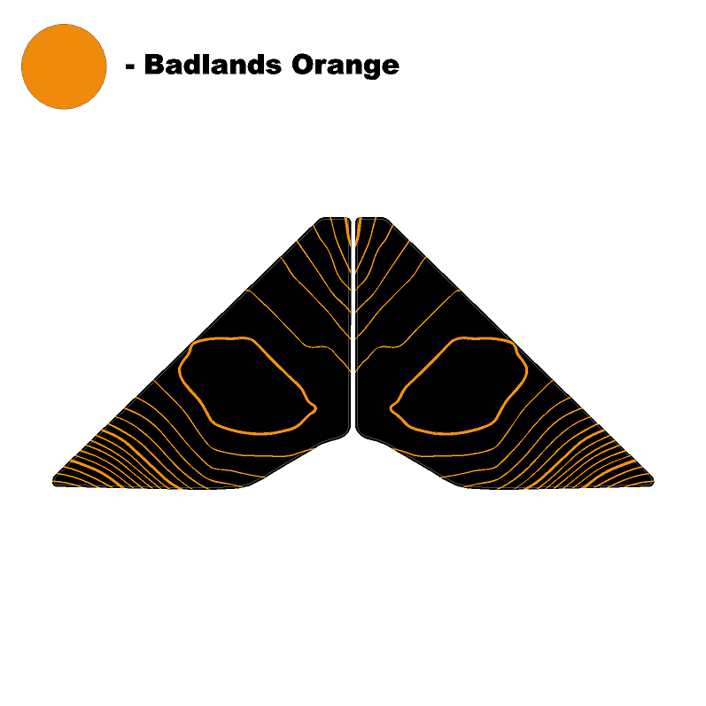 Topo Front Window Triangle Overlay (Printed Series) - 2021+ Bronco 4 Door StickerFab