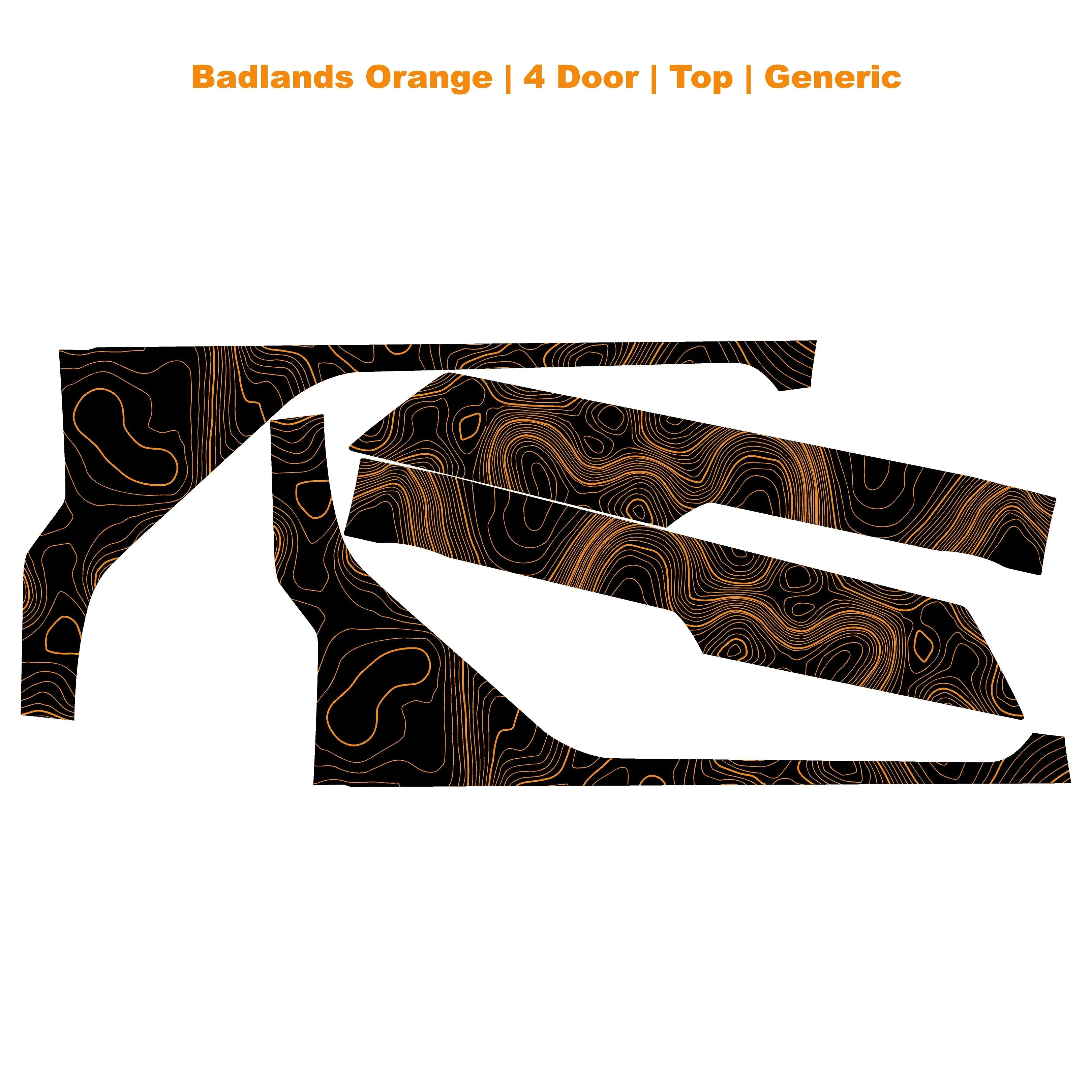 Topographic Upper Door Overlay Kit (Printed Series) - 2021+ Bronco 4 Door StickerFab