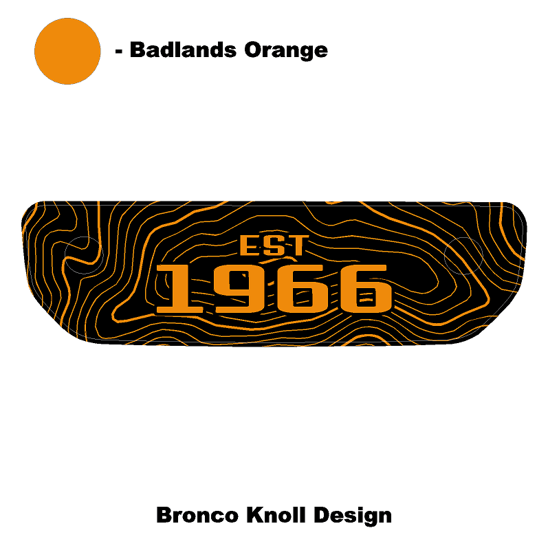 1966 Topographic Shifter Plate (Printed Series + Acrylic) - 2021+ Bronco StickerFab