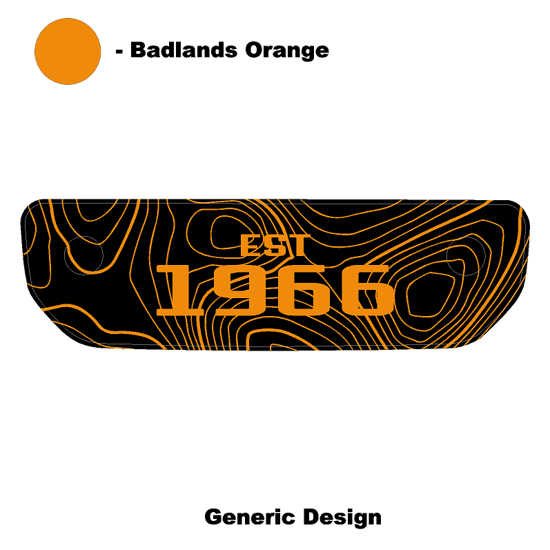 1966 Topographic Shifter Plate (Printed Series + Acrylic) - 2021+ Bronco StickerFab