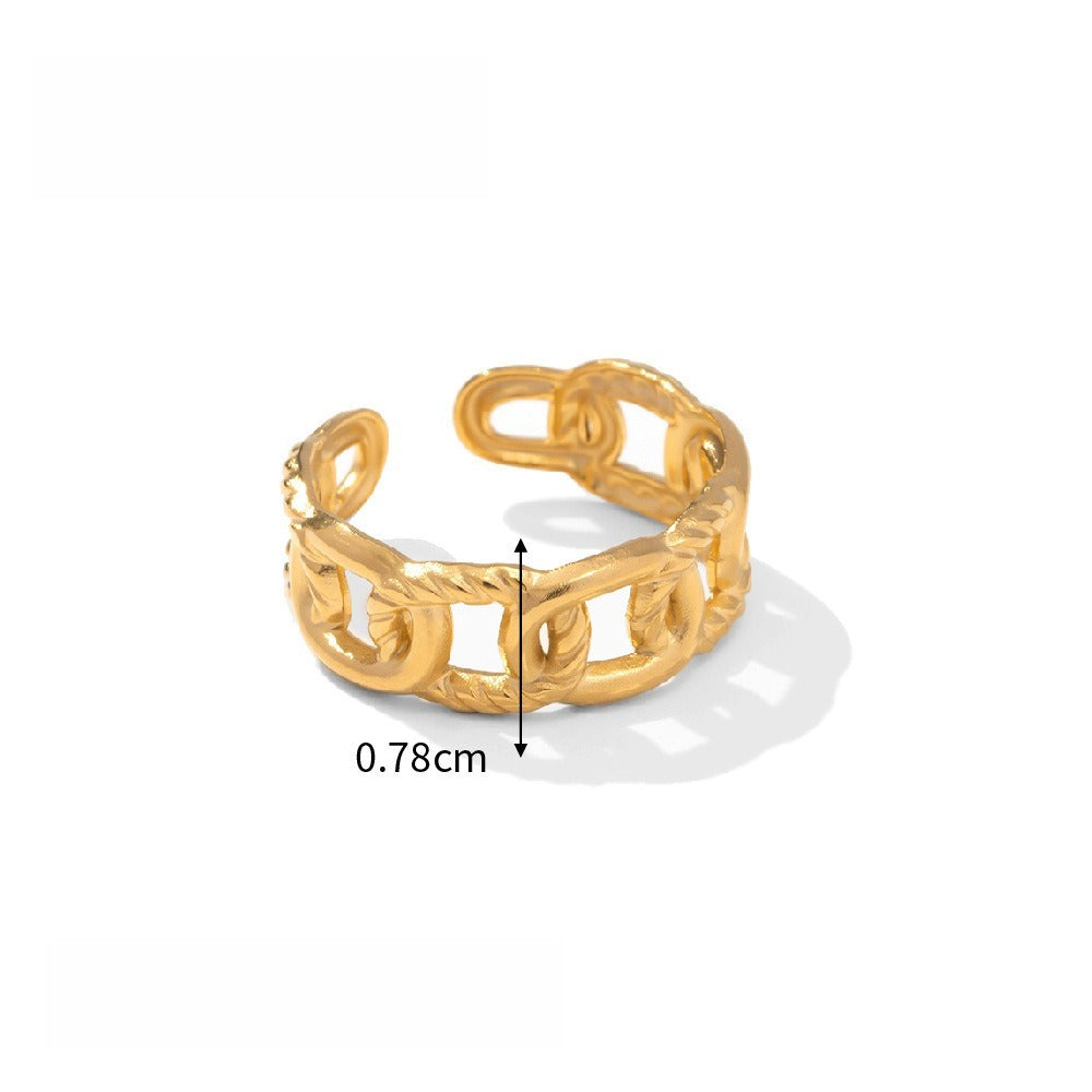 18K gold light luxury titanium steel ring Vera Lux