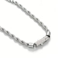 Cylindrical Spring-clasp Necklace Fully With Zirconias Vera Lux