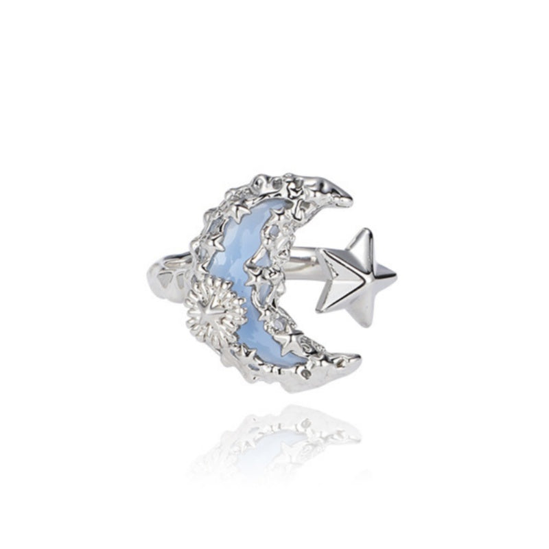 Lava Blue Moon Ring For Women Light Luxury High-End Vera Lux