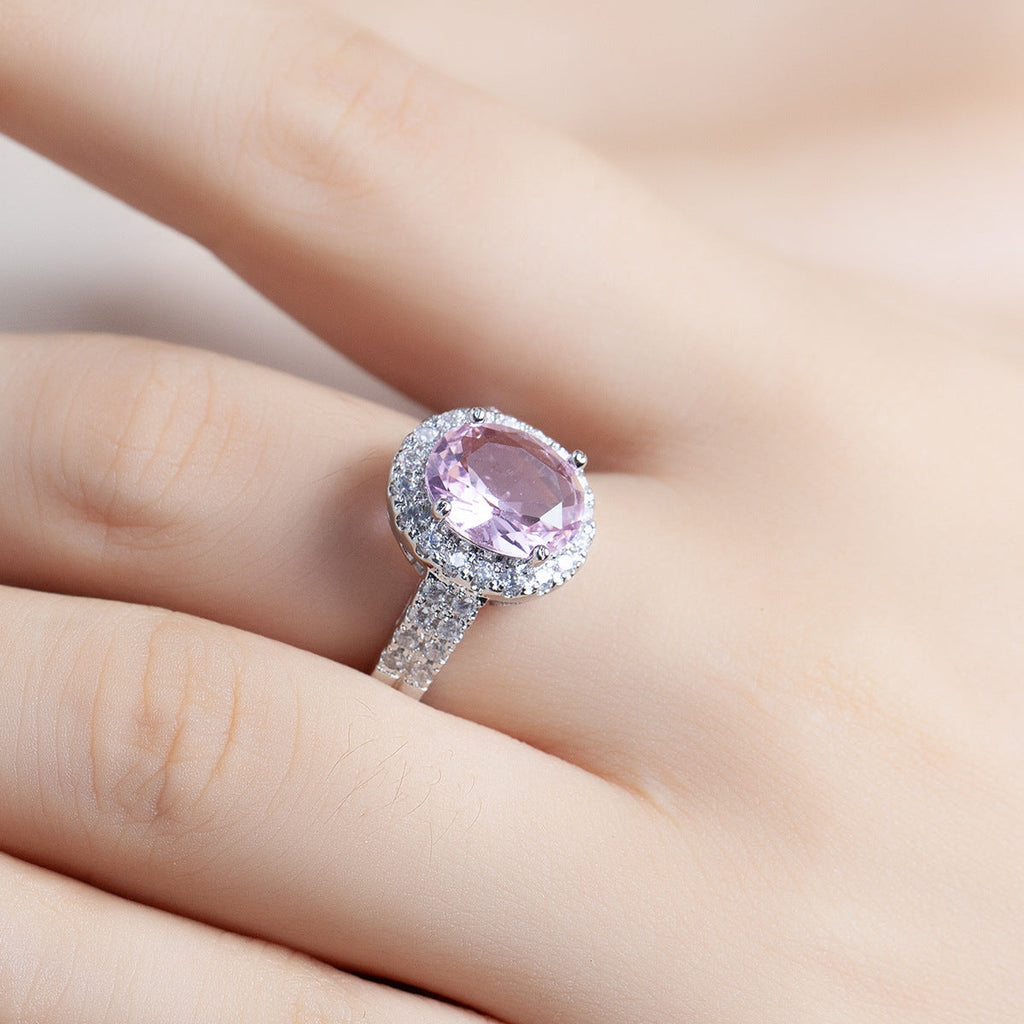 New Oval Cut  Crystal & Zircon Ring, European Style  Zircon Engagement Jewelry For Women Vera Lux