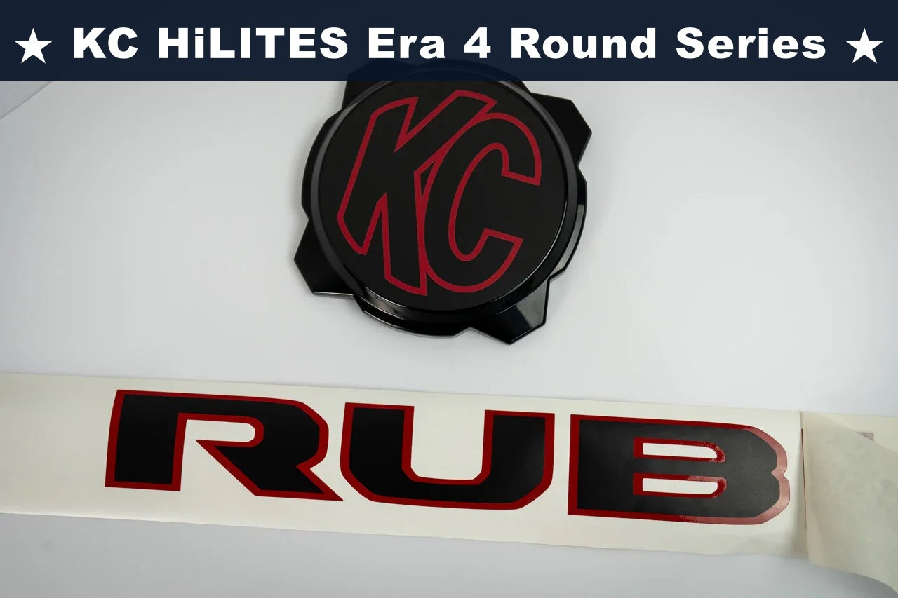KC HiLITES Era 4 ROUND Series Light Cover Overlays - Universal StickerFab