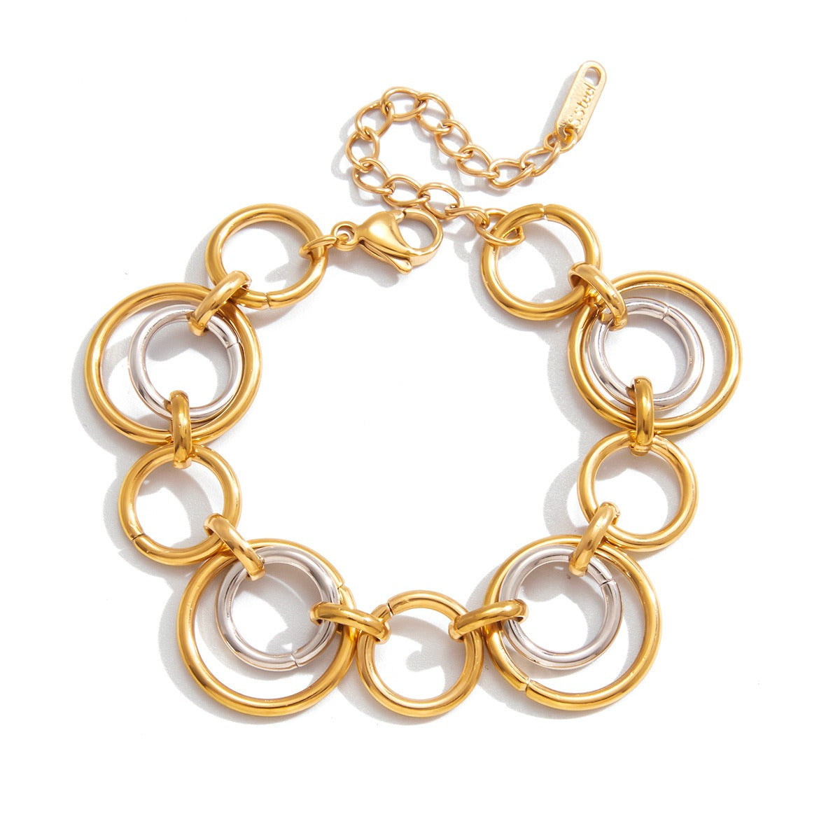 18K gold and S925 silver multi-strand bracelet with contrasting colors. Vera Lux