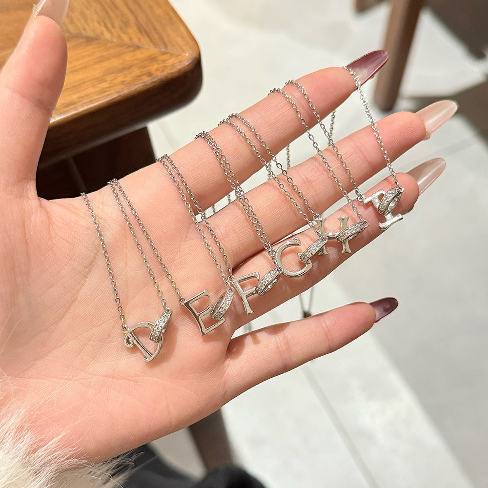 26-Letter Diamond-Embedded Unique Design Necklace For Women Vera Lux