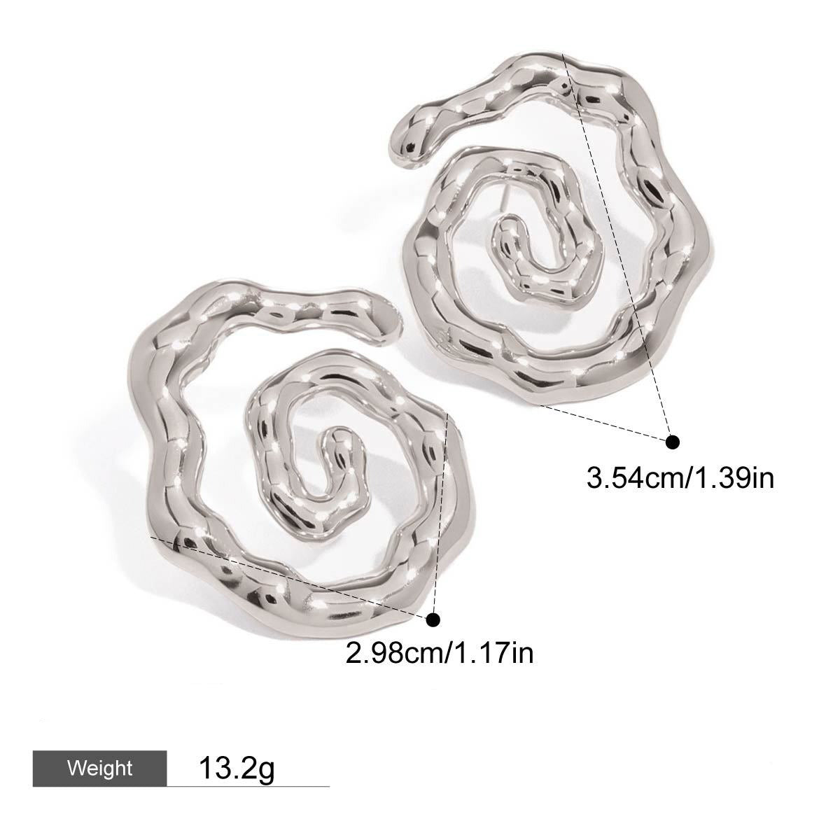 18K gold hollow thread with texture design simple and elegant earrings Vera Lux