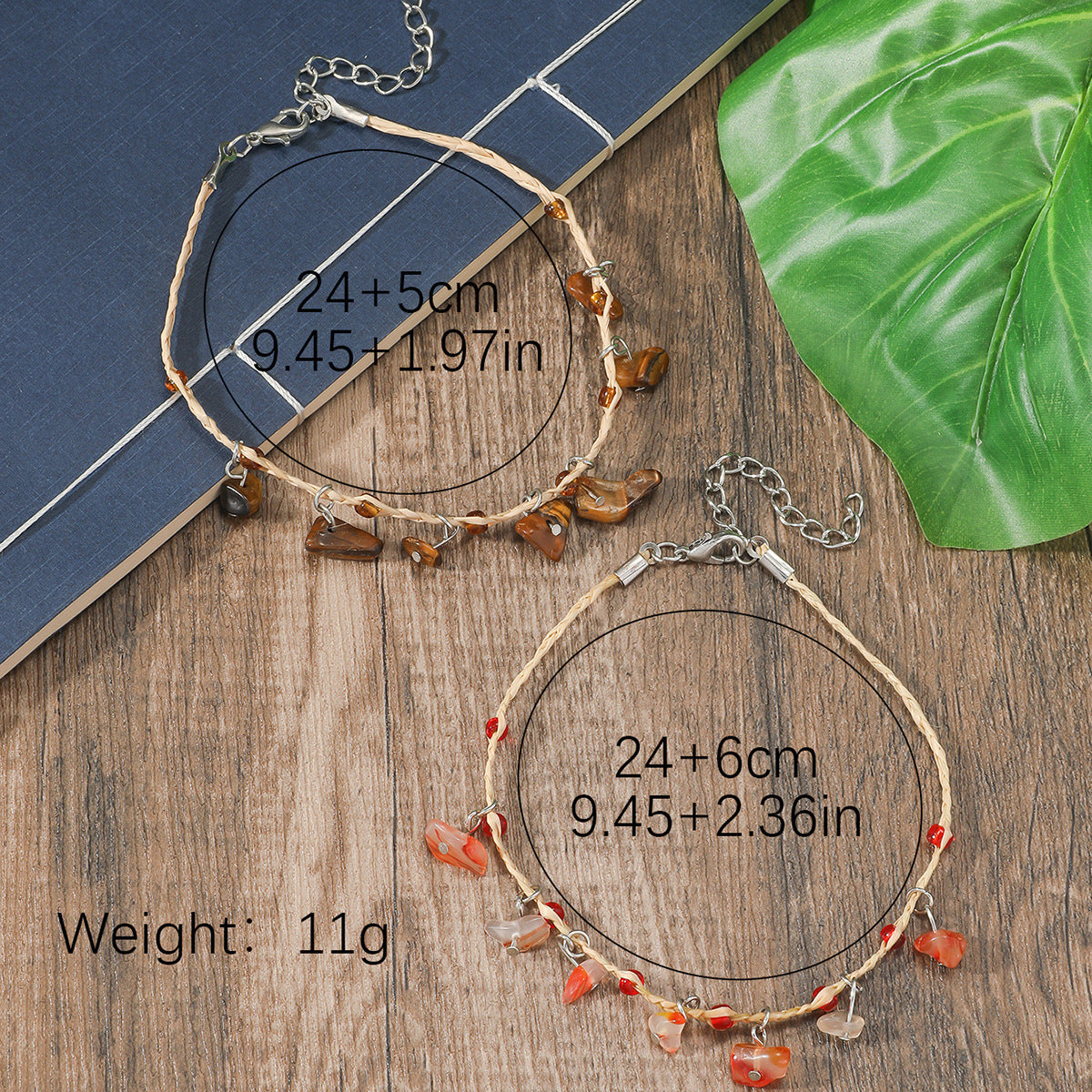 Bohemian Multicolor Pebble Anklet For Women Vera Lux