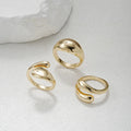 3Pcs Minimalist Metal Smooth Ring Set, Exaggerated Geometric High Grade Finger Rings Vera Lux