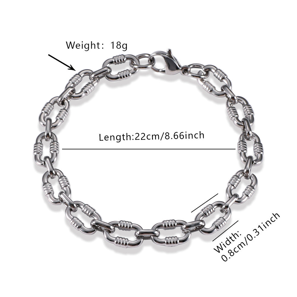 Hot Sale Men Cuban Link Bracelet, Bold Hip Hop Punk Titanium Steel Hand Jewelry Vera Lux