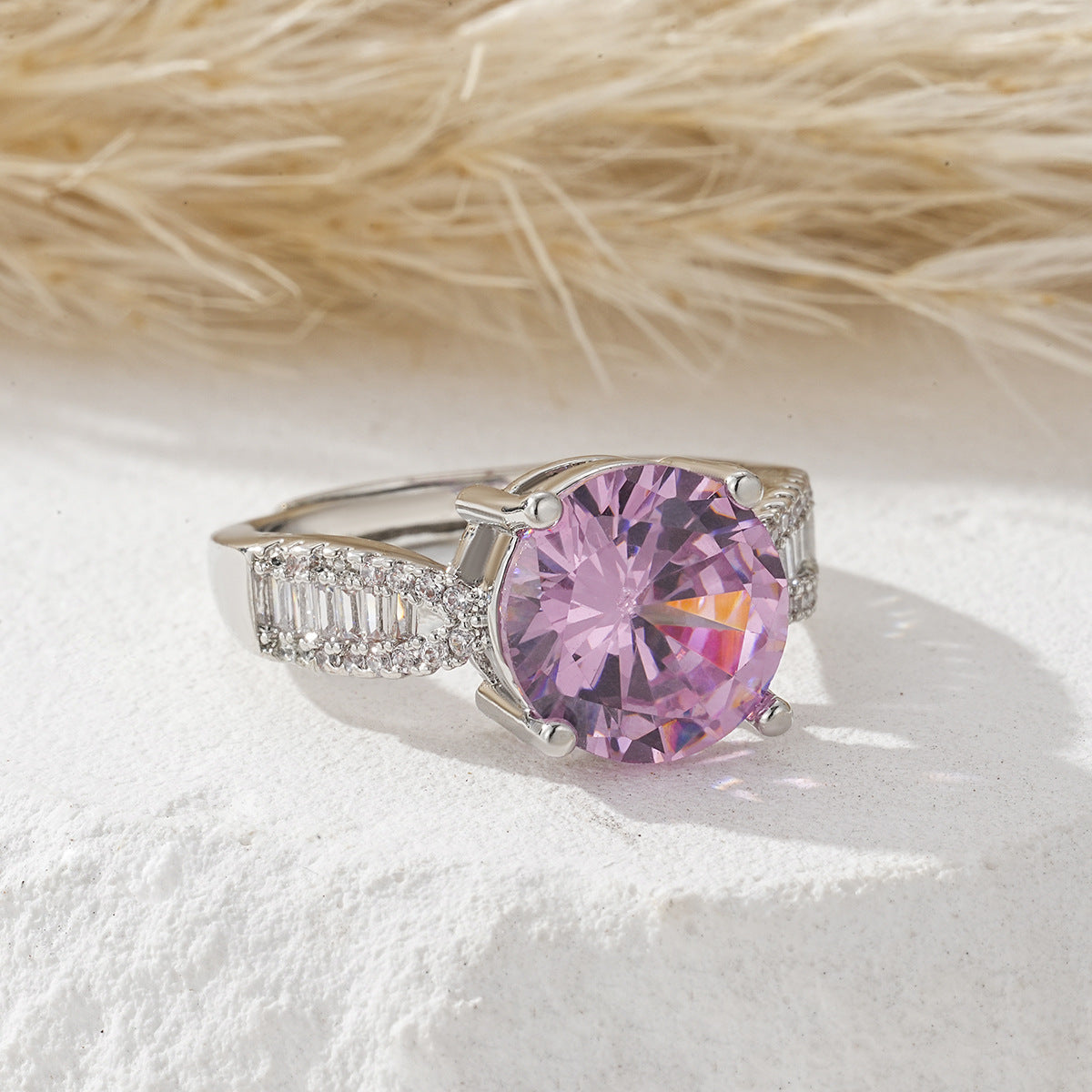 Women's Open Ring With Colorful Zircon Vera Lux