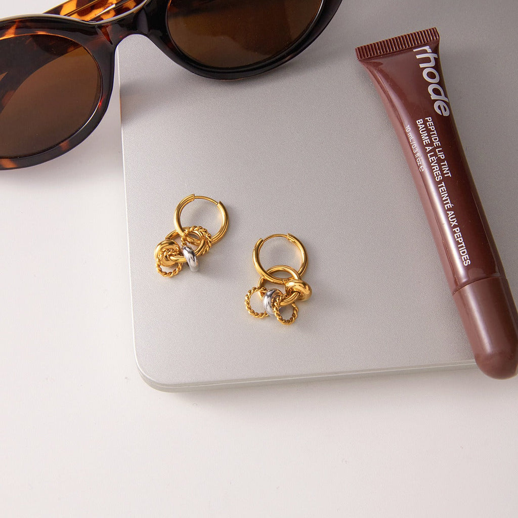 18K gold lightweight luxury hoop earrings Vera Lux