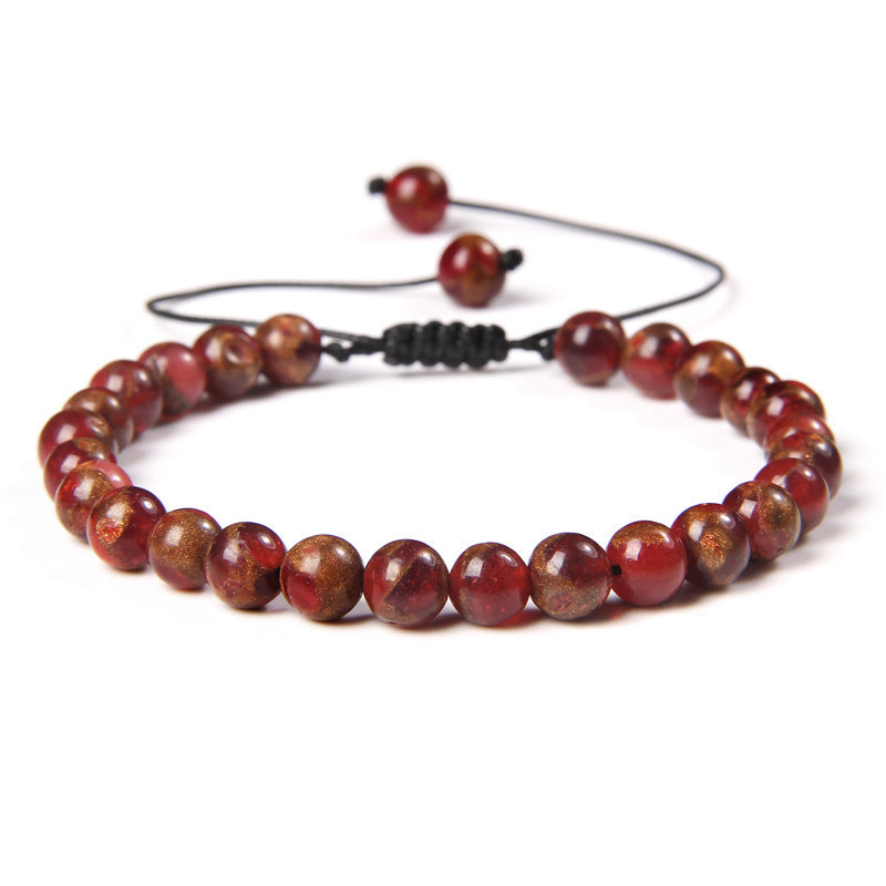 6mm Natural Stone Beads Womens Bracelet Yoga Energy Sports Vera Lux