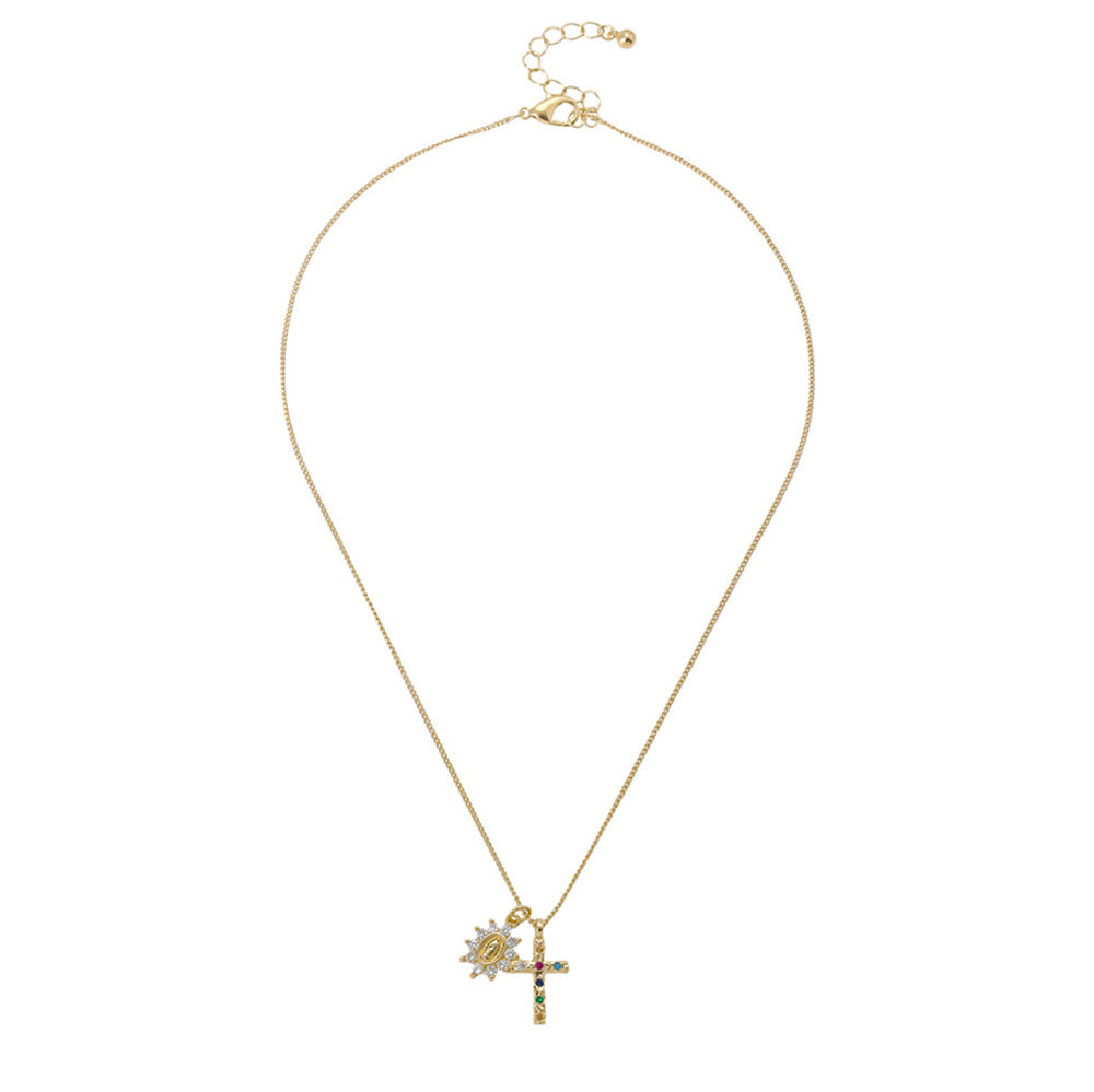 Womens New High-End Necklace With Colored Gemstone Inlays Vera Lux