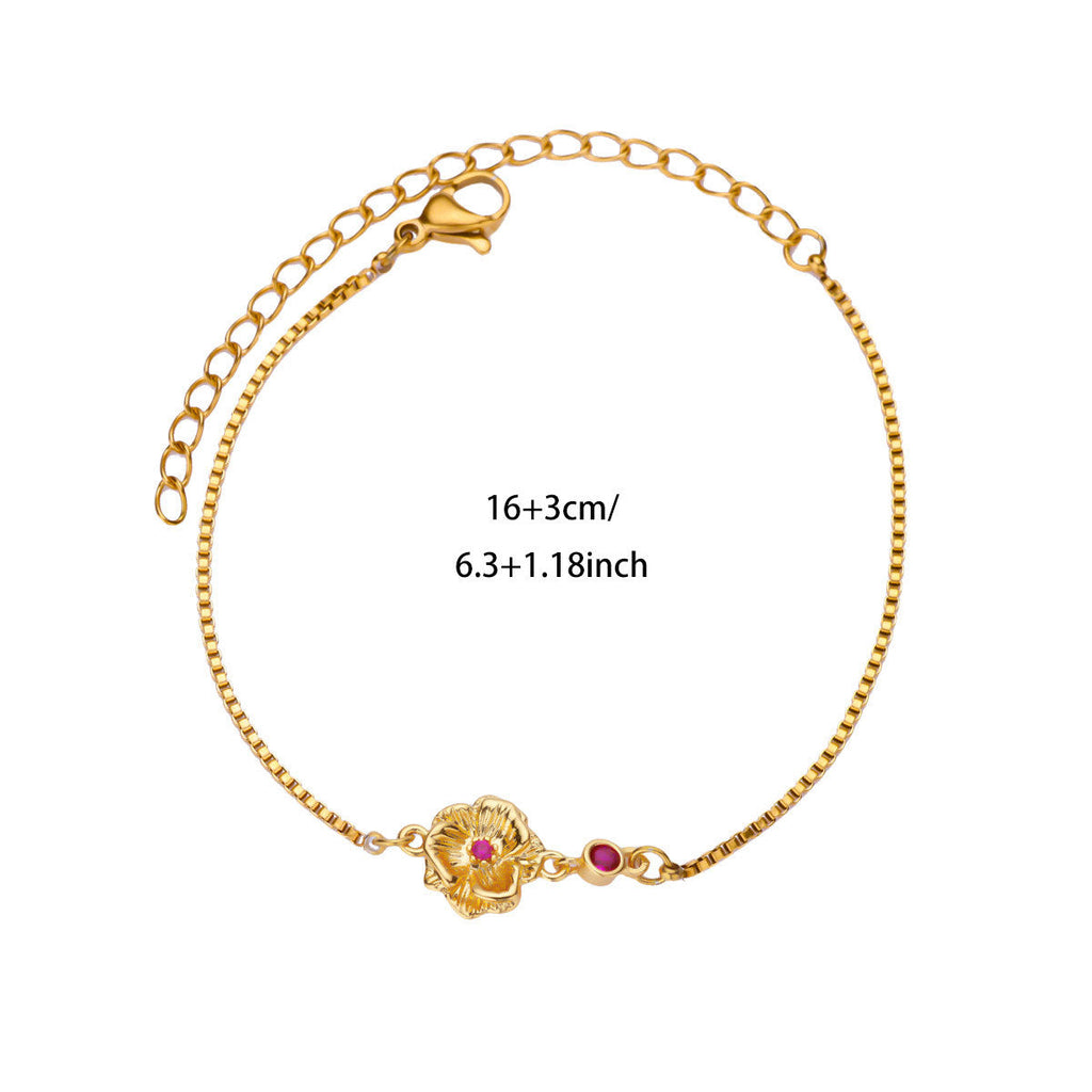 18 Gold December Birth Flower Bracelet Vera Lux