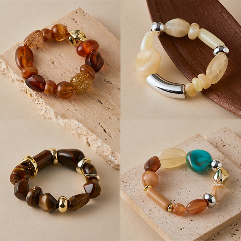 Irregular Acrylic Bead Bracelet Collection Vera Lux