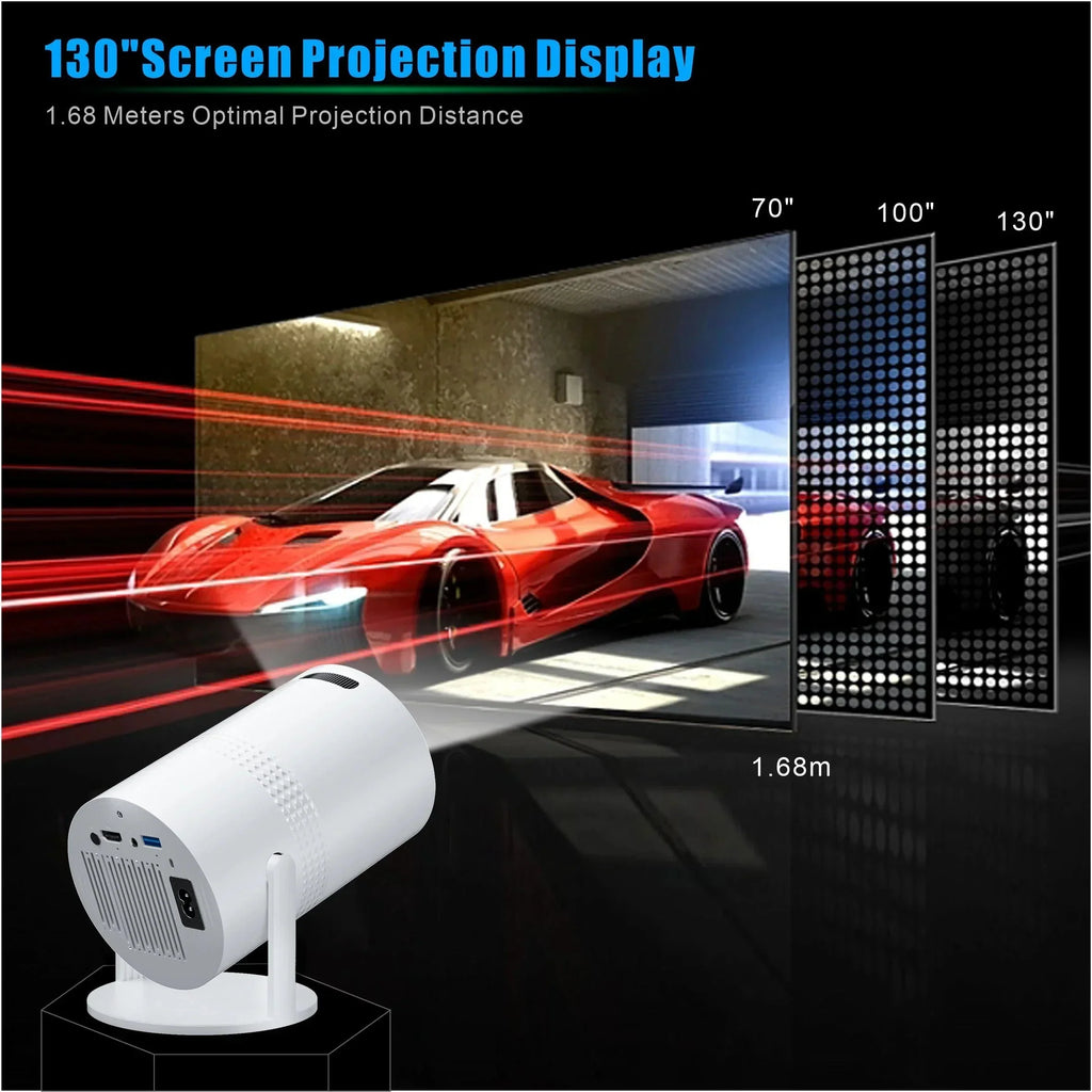 Salange P300 Mini Portable Projector - 4K 8K Video Decoding, 720P HD, Android 11, Wi-Fi, BT 5.1 Whatever the Treasure