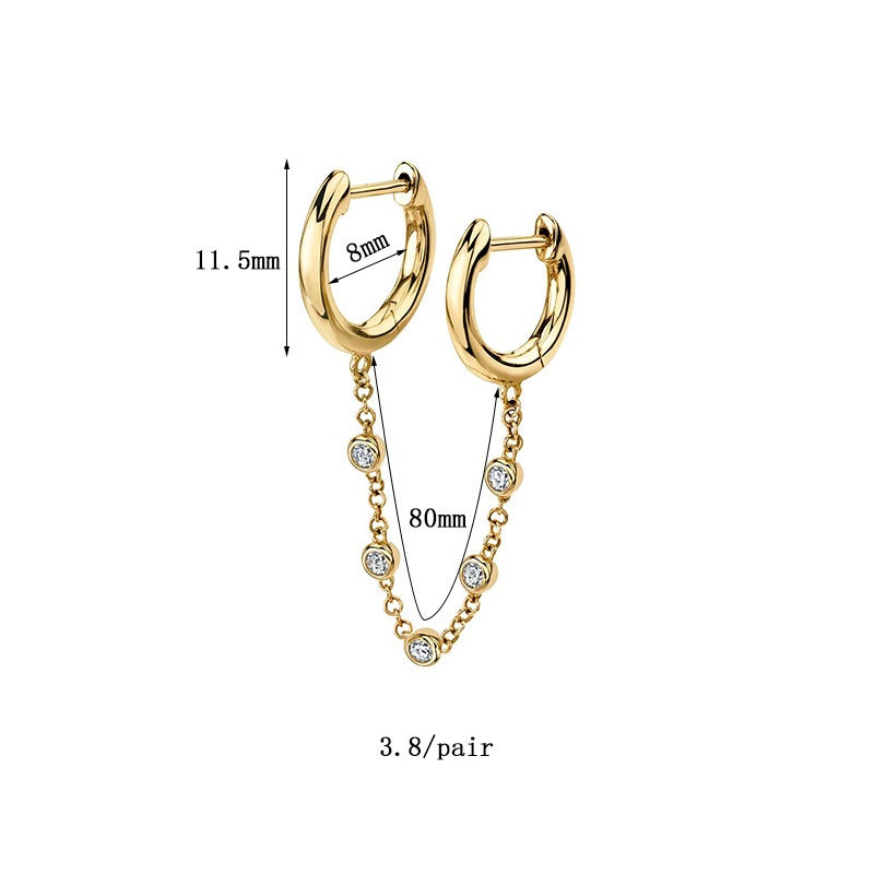 18K Gold Punk & Hip-Hop Style Light Luxury Earrings Vera Lux