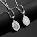 Double-Sided Portrait Medal Cross Stainless Steel Pendant Necklace For Men And Women Vera Lux