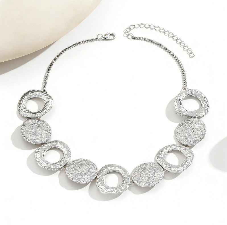 Women's Hammered Geometric Pendant Necklace Vera Lux