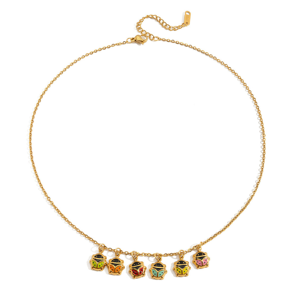 18K Gold Stainless Steel Ladybug Necklace Vera Lux
