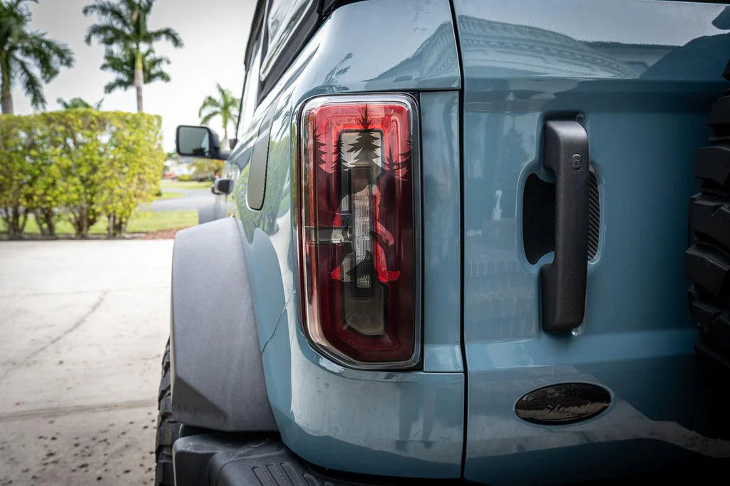 Bigfoot aka Sasquatch in the Woods Tail Light Overlays - 2021+ Bronco StickerFab