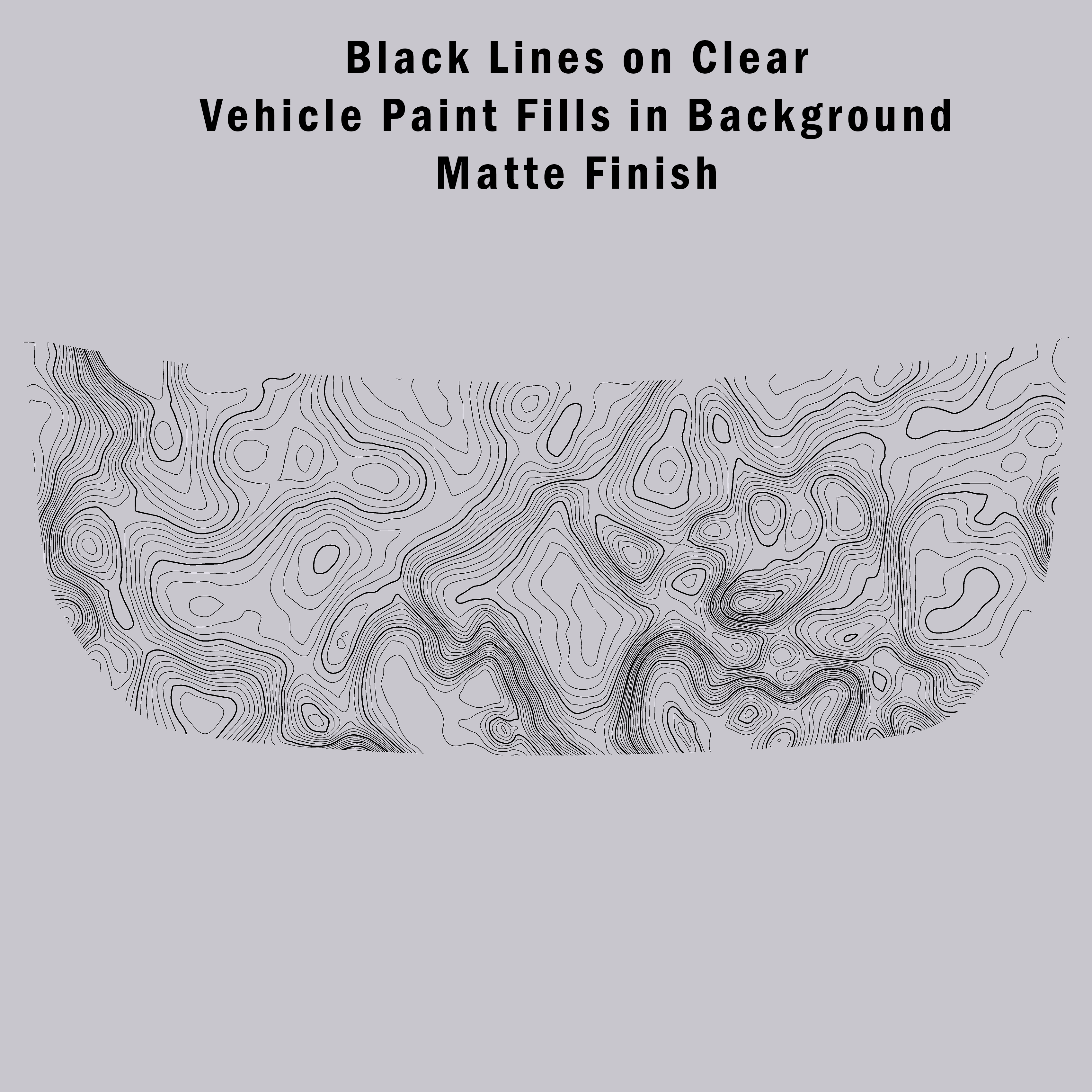 Stealth Topographic Map Hood Overlay (Printed Series) - 2021+ Bronco StickerFab