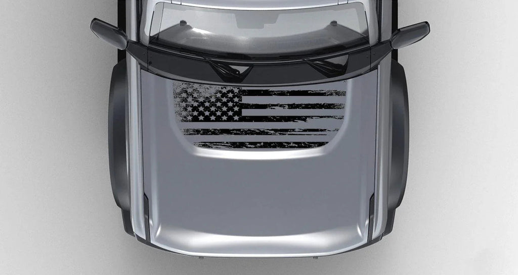Stealth Clear American Flag Hood Overlay - 2021+ Bronco StickerFab