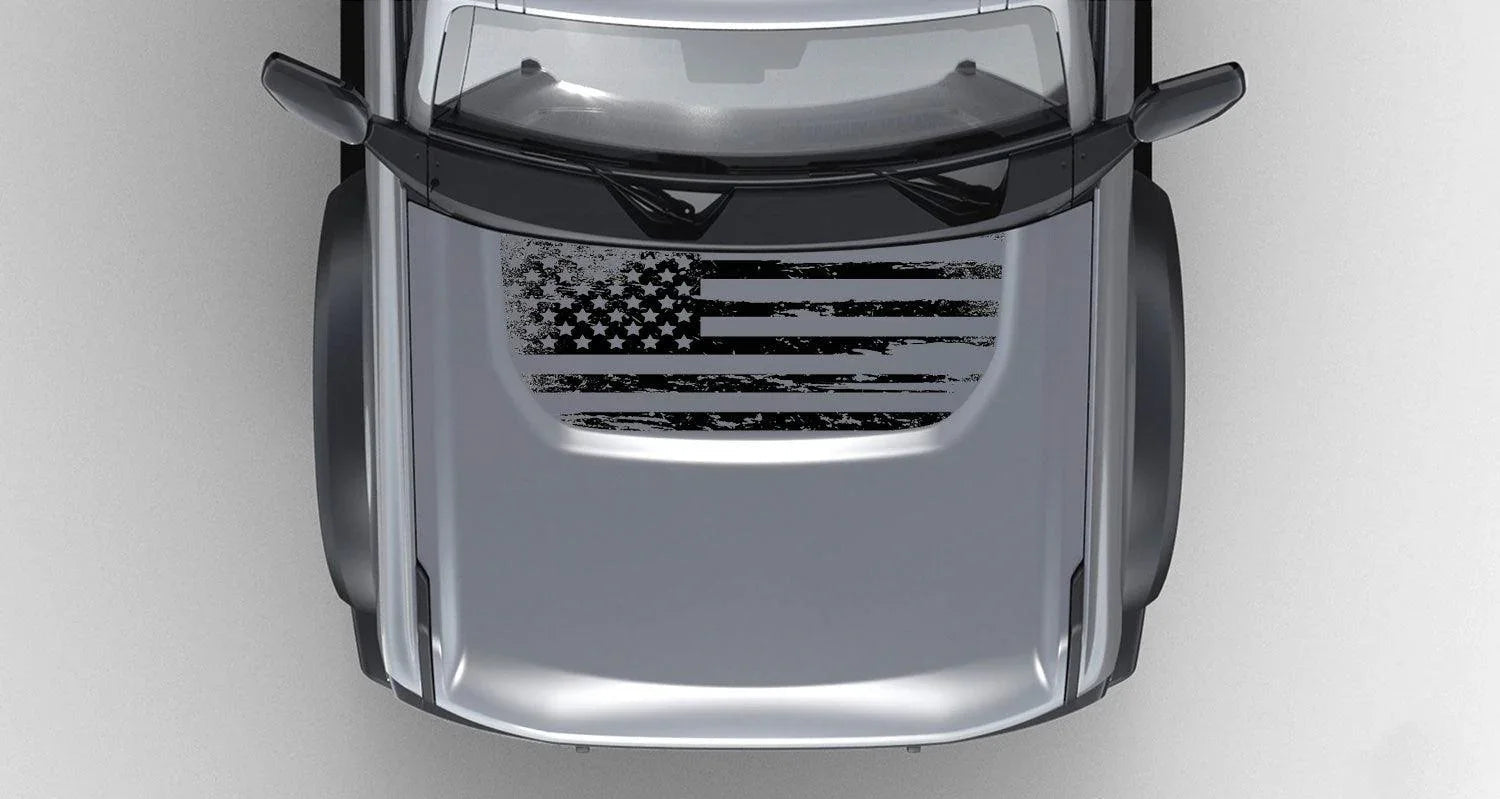Stealth Clear American Flag Hood Overlay - 2021+ Bronco StickerFab