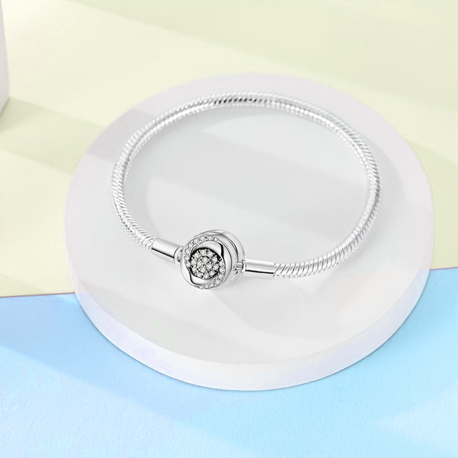 925-Silver-Plated Woven Heart Basic Bracelet Fashionable And Minimalist Vera Lux