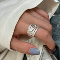 Vintage Baguette Cut CZ Band Ring, Textured Milgrain Edge Plated Silver Statement Ring For Women Vera Lux