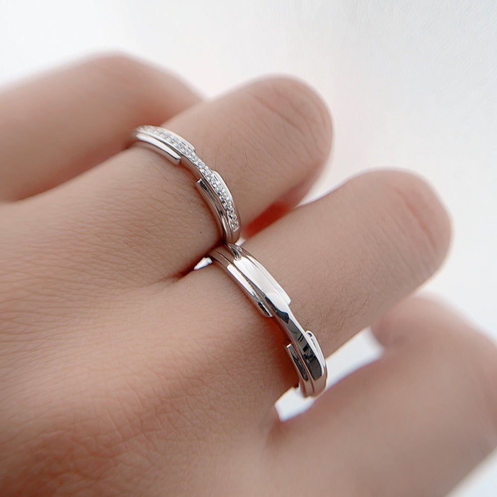 S925 silver diamond couple ring Vera Lux