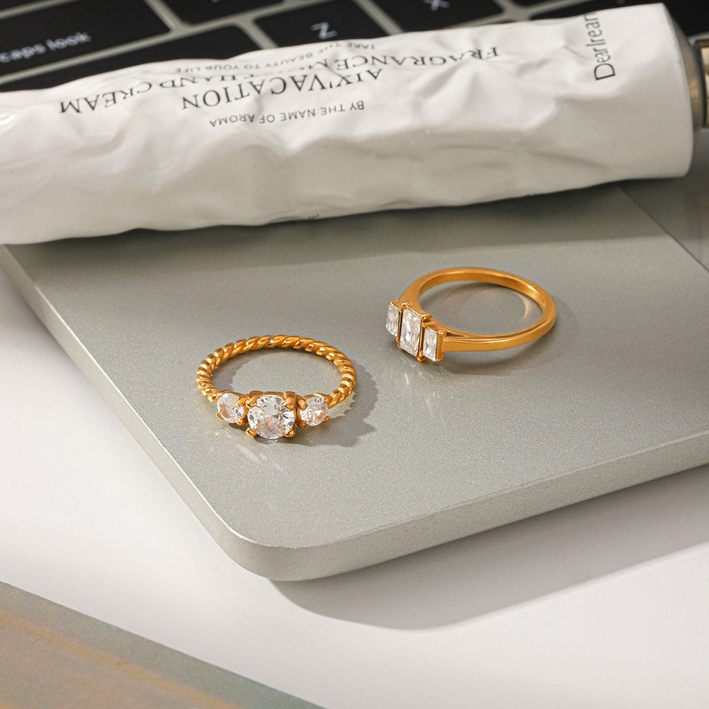 High-end Zircon Titanium Steel Ring Vera Lux