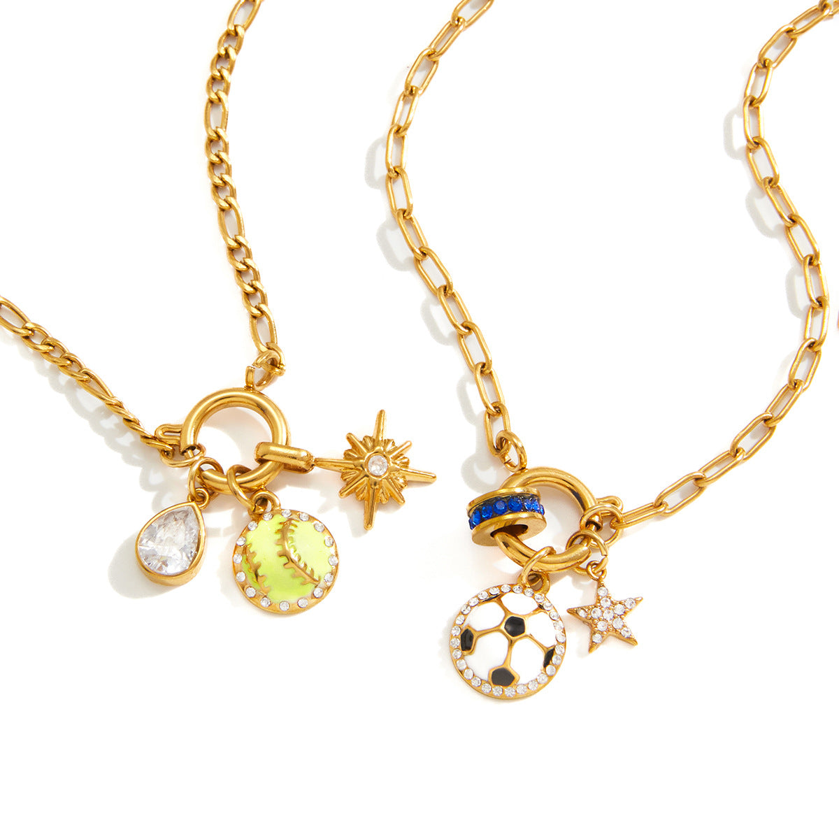 Sports Ball Enamel Necklace Collection Vera Lux