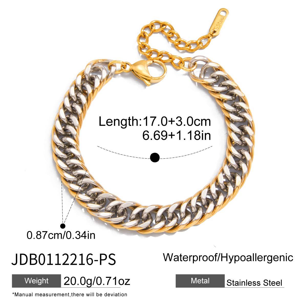 Stainless Steel Cuban Chain Bracelet Vera Lux