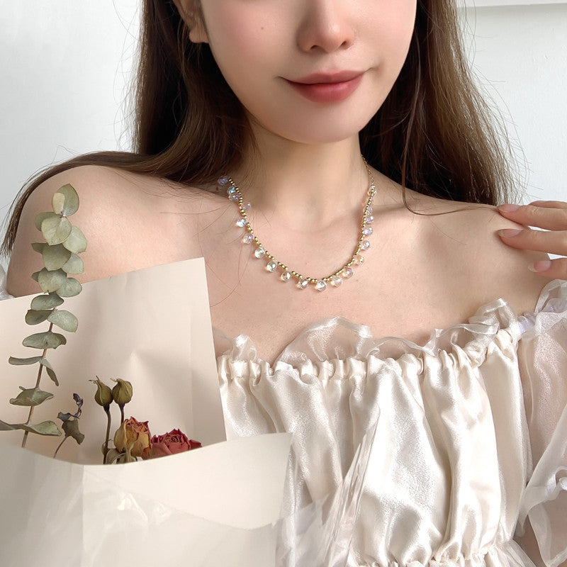 Minimalist Crystal Choker Real Gold Plated Luxurious And Elegant Magnetic Clasp Necklace Vera Lux