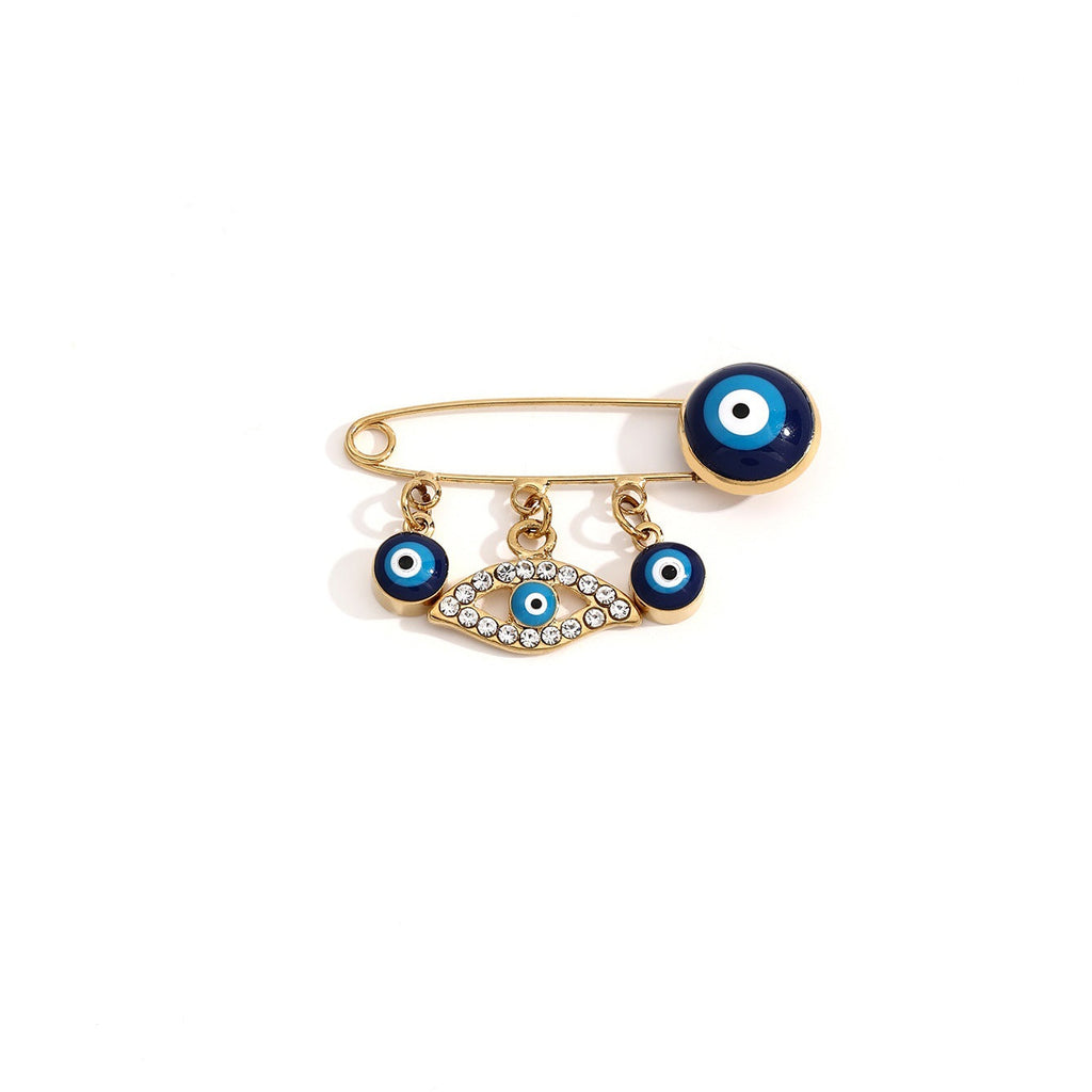 Evil Eye Hand Brooch Pin Vera Lux